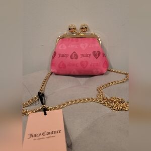 Juicy Couture Juicy PINK Girls Just Wanna Have Fun Kisslock Coin Purse NWT